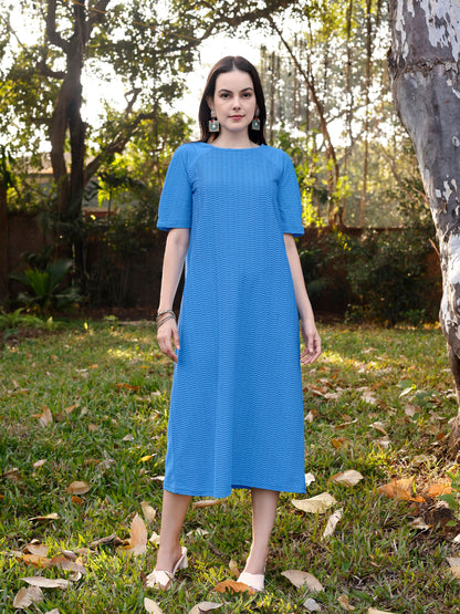 Blue A-Line Dress