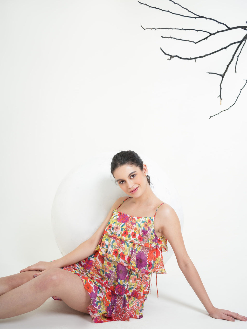 Women Orange Flared Dress