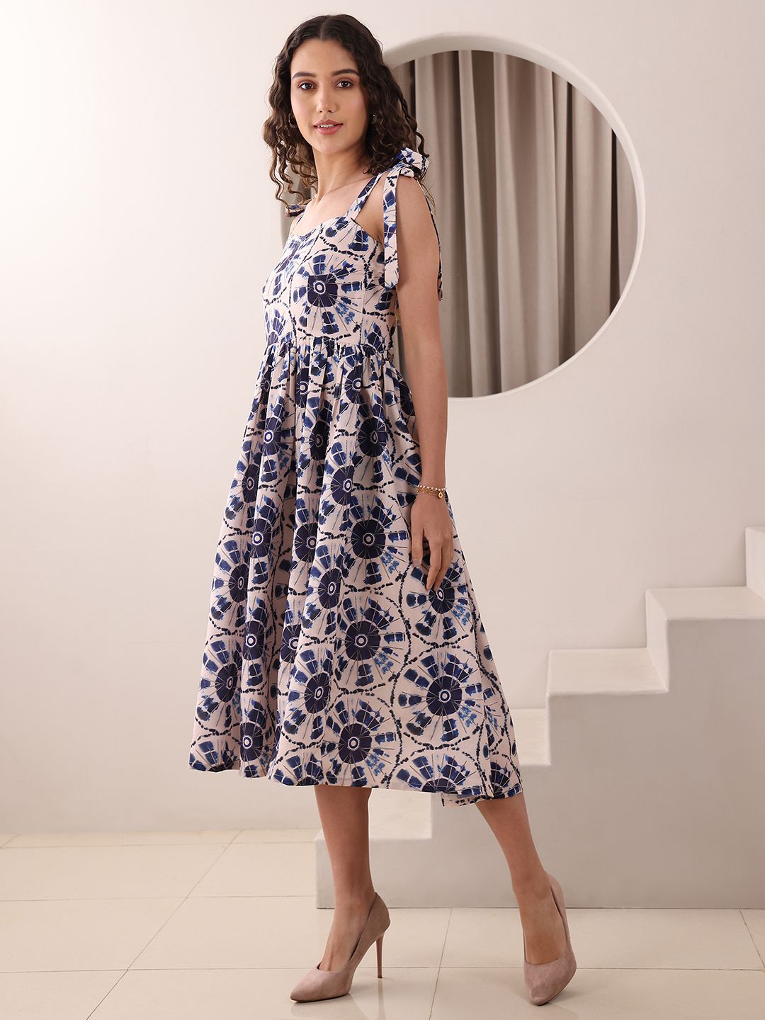 Obshivka  Printed Fit and Flare Dress