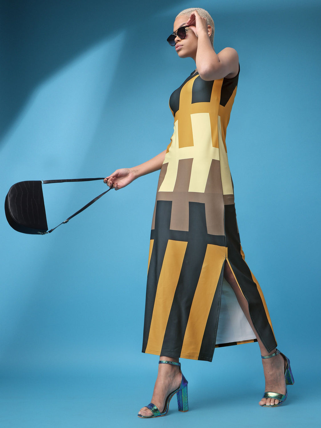 Women Green Leaf print dress