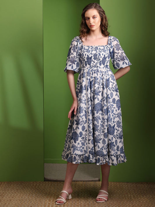 Obshivka  Printed Fit and Flare Dress