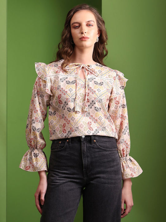 Obshivka  Printed Geometric Top