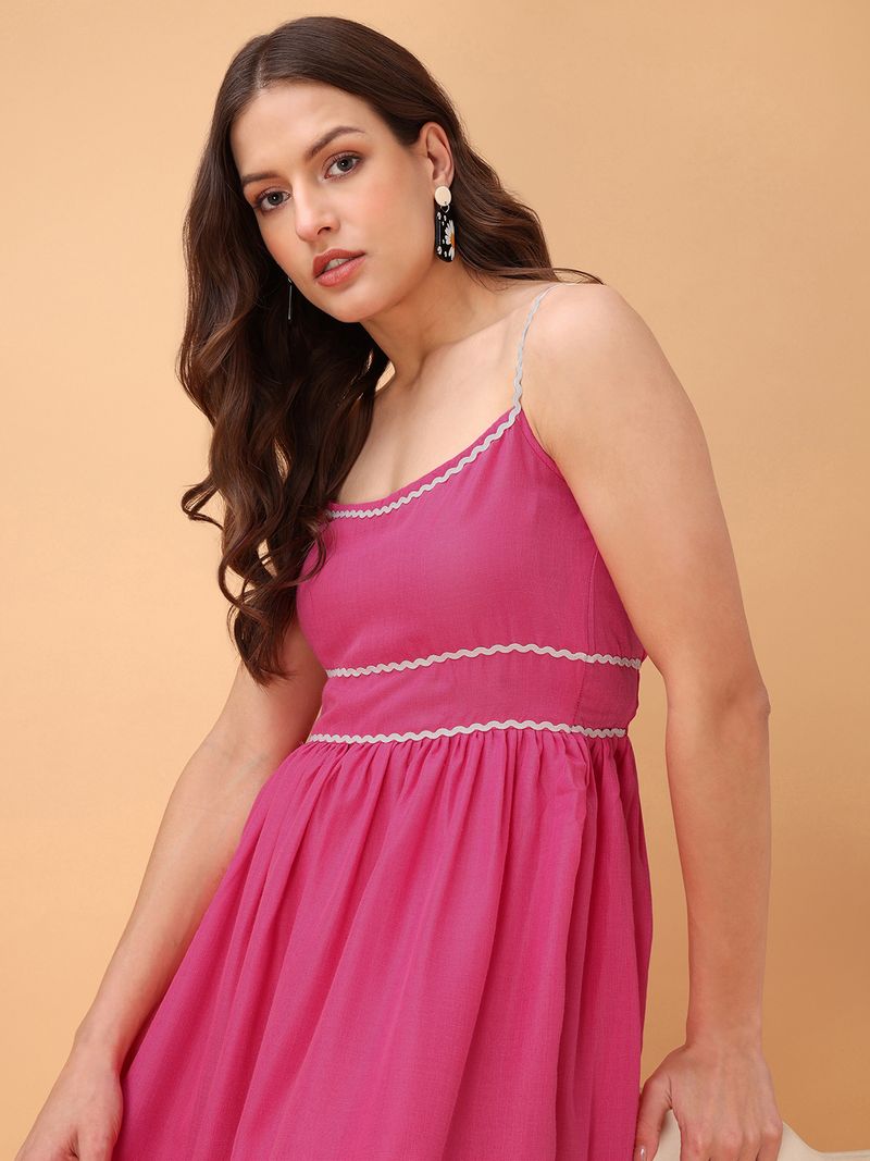 Sleeveless Solid Fit & Flared Dress