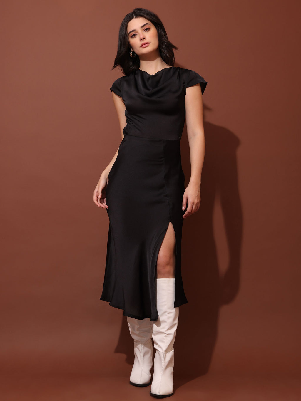Women Fit & Flared Black Solid Dress