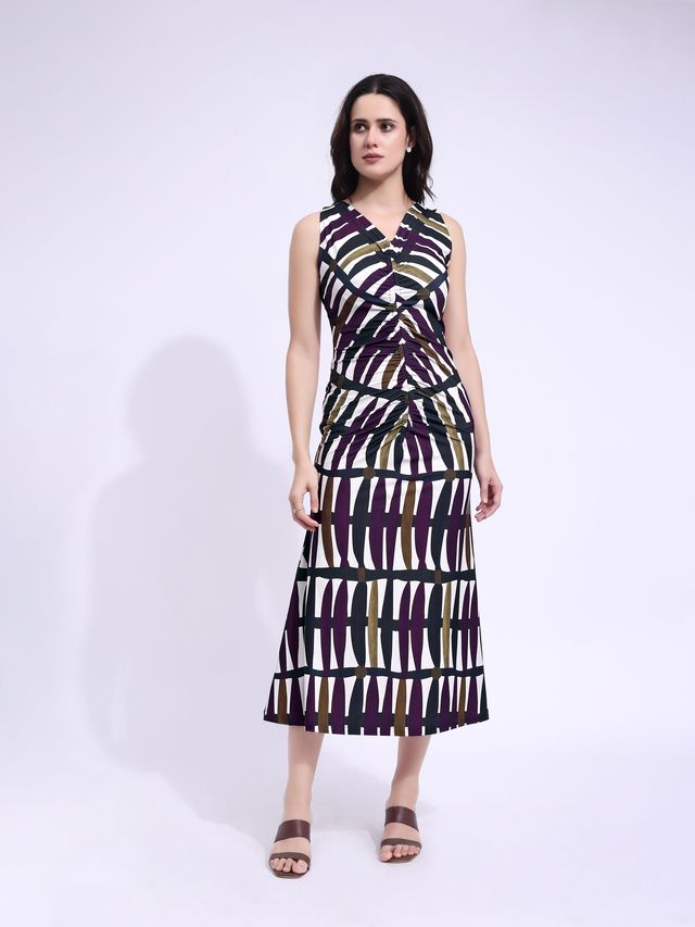 Women's Multi Printed Maxi Sleeveless Dress