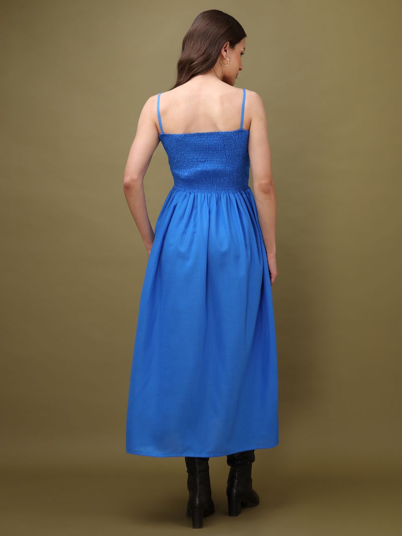 Solid Fit & Flare Maxi Dress