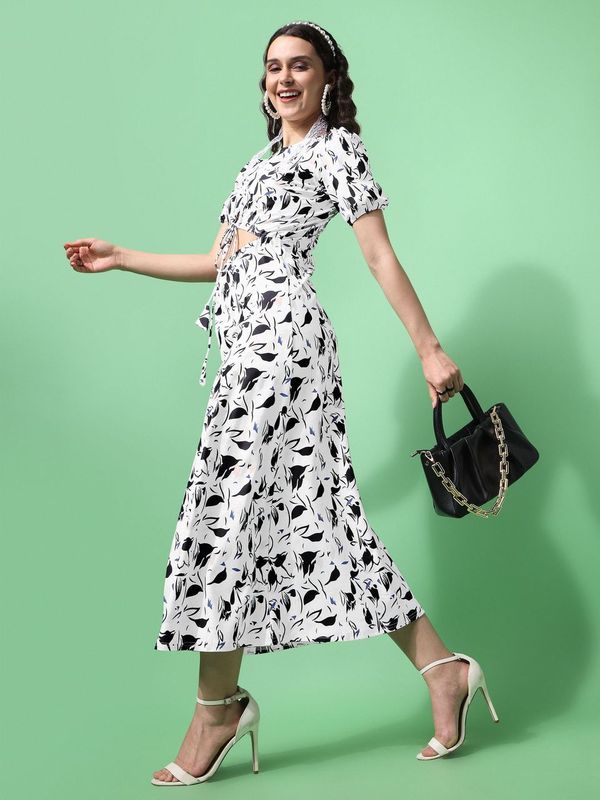 Women White Fit & Flare Dress