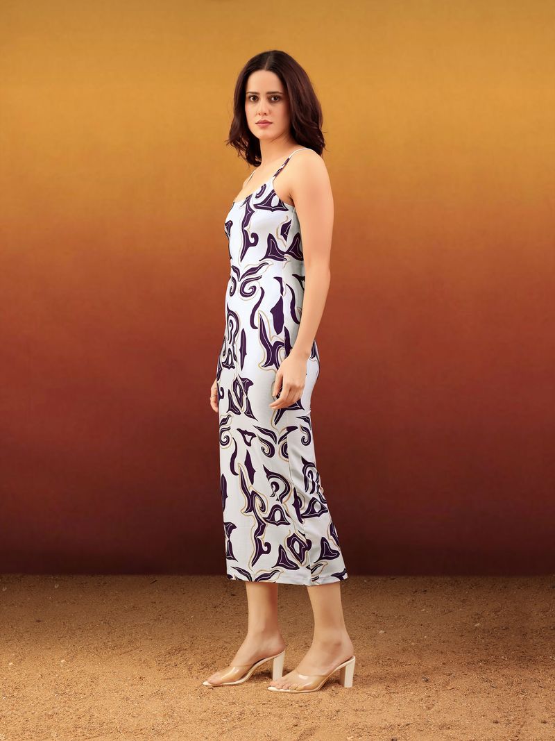Women's Off White Bodycon Maxi Sleeveless Dress