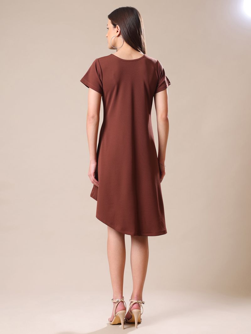 Women Brown Regular Sleeve Dress
