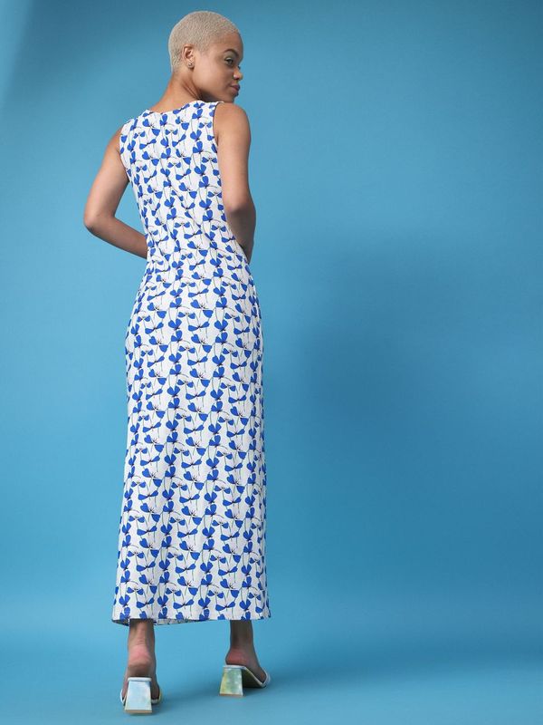 Women White Flower print Dress