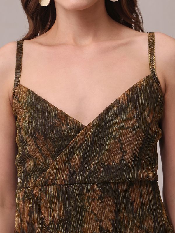 Women's Green Fit & Flare Off Shoulder Dress