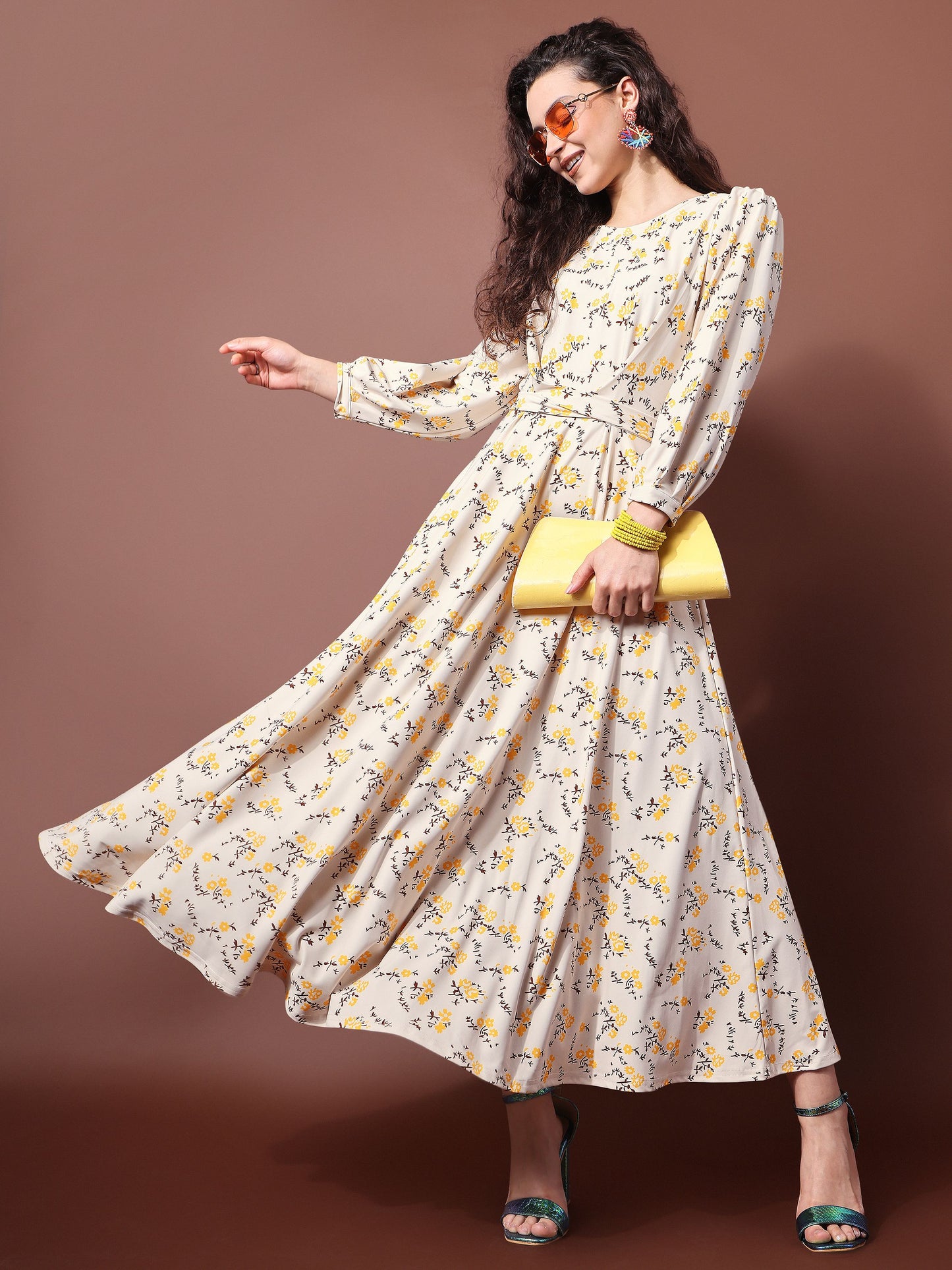 Women Yellow Empire dress