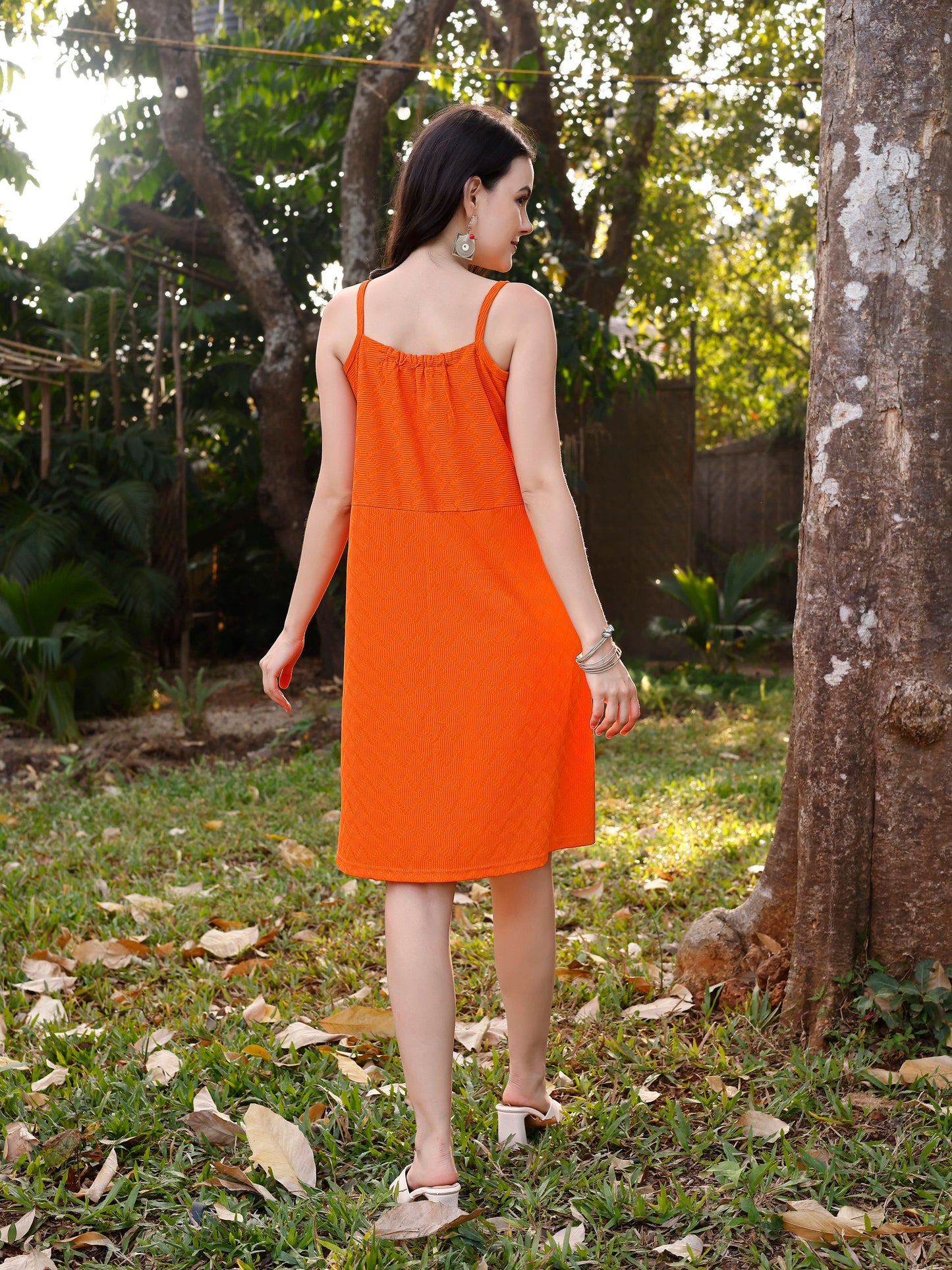 Bright Orange A-Line Dress