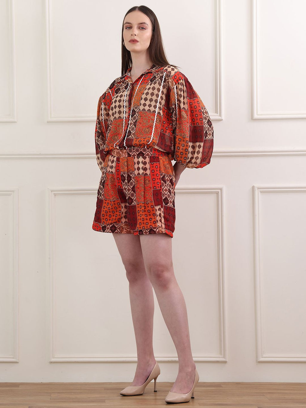 Obshivka   Maroon Printed Co-Ords