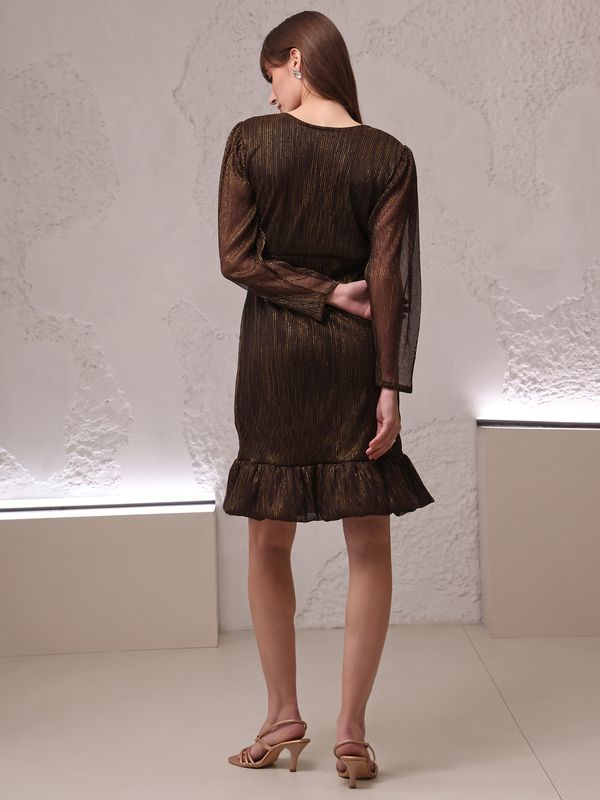 Women's Black Fit & Flare Off Shoulder Dress