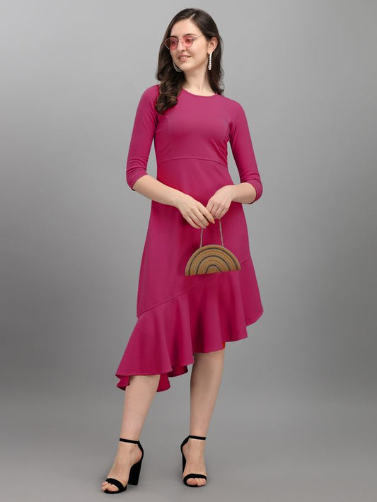 Women Pink Fit and Flare dress