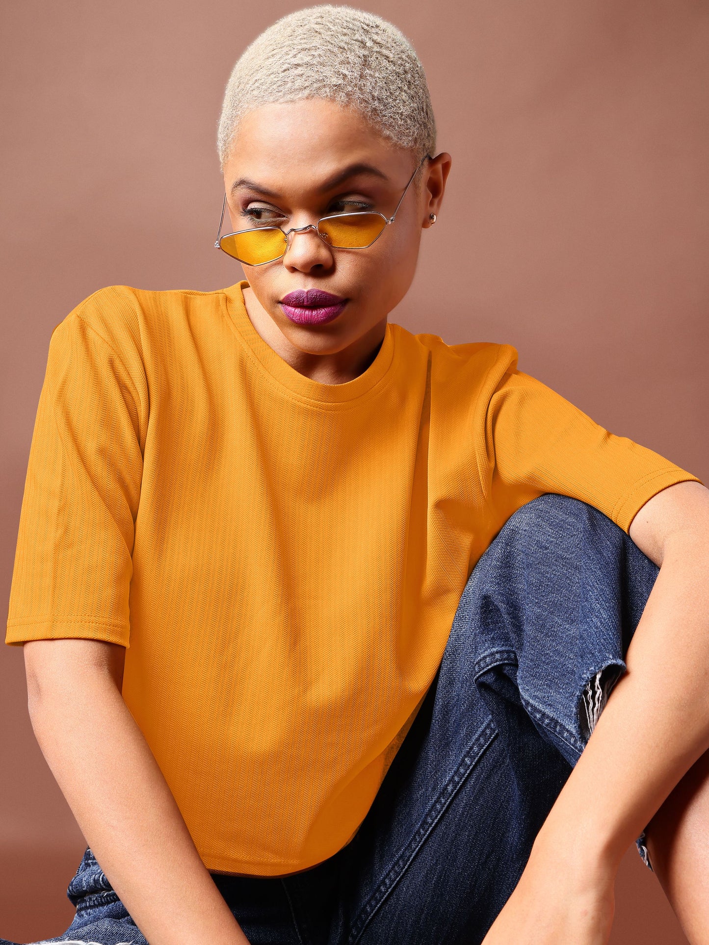 Women Yellow Oversized Top