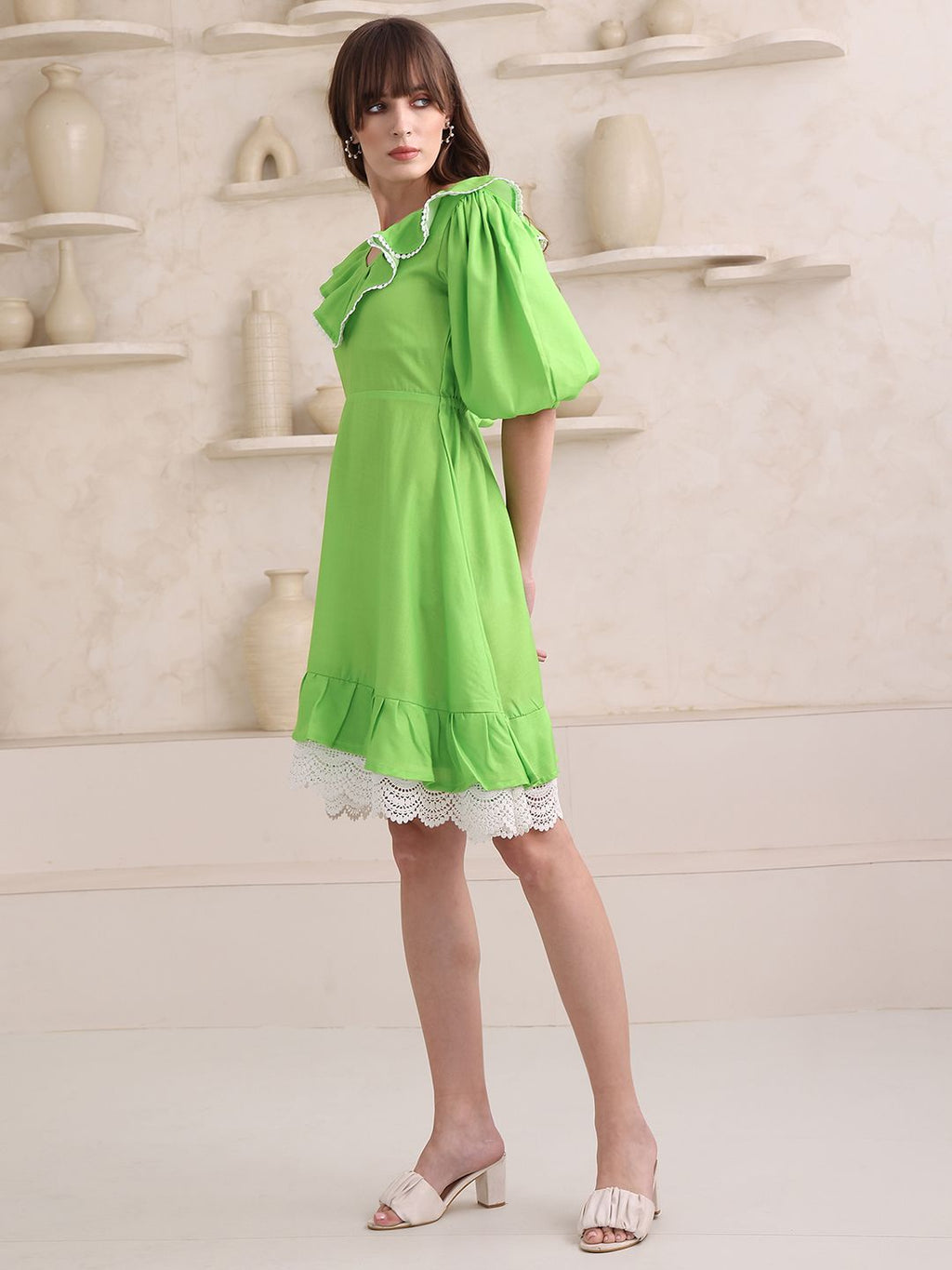 Obshivka Solid Fit and Flare Dress