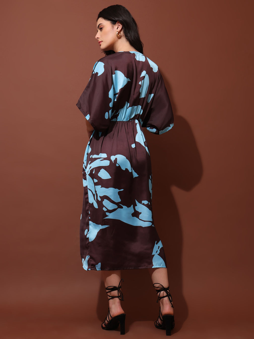 Women Brown Party Midi/Calf Dress