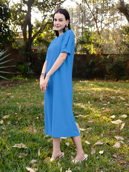 Blue A-Line Dress