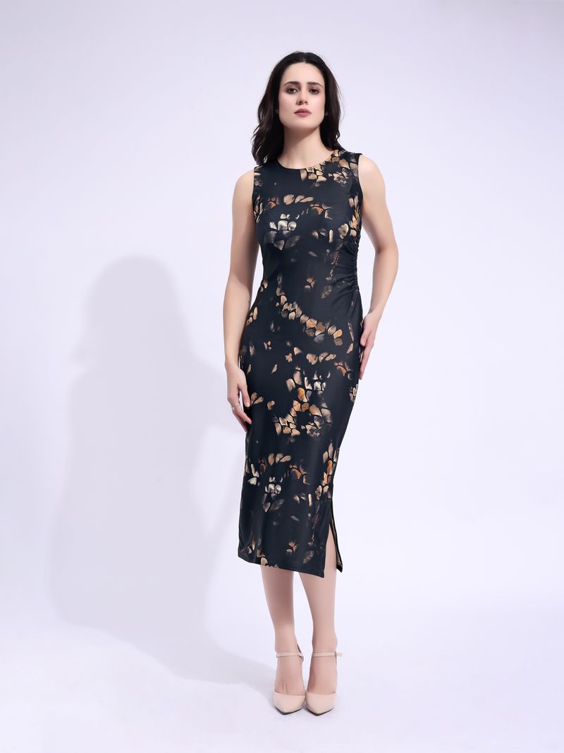 Midi Sleeveless Printed Dress