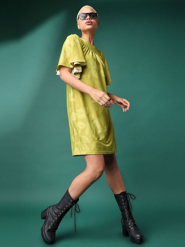 Women Lemon Ruffle Dress