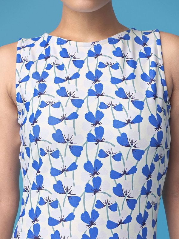 Women White Flower print Dress