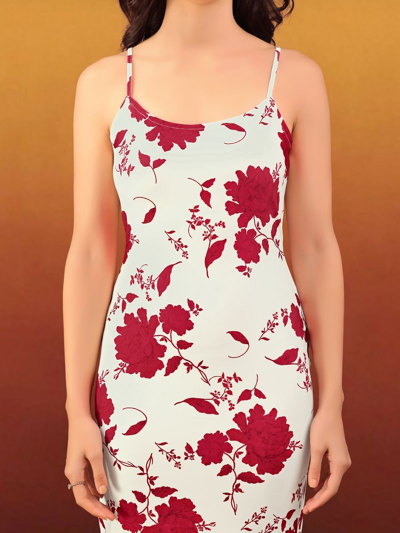 Women's Red Bodycon Maxi Sleeveless Dress