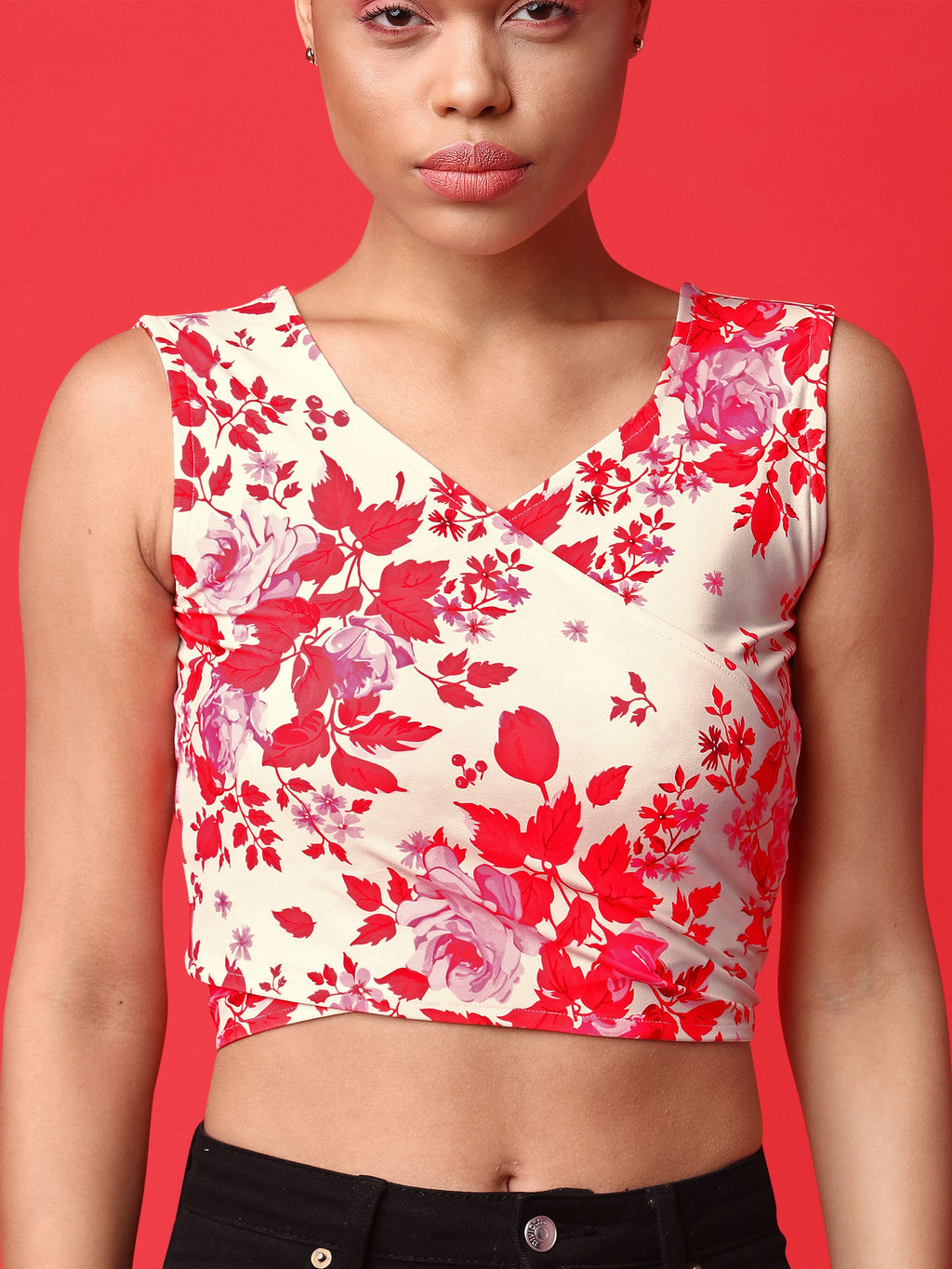 Red Tie-Up Top For Women