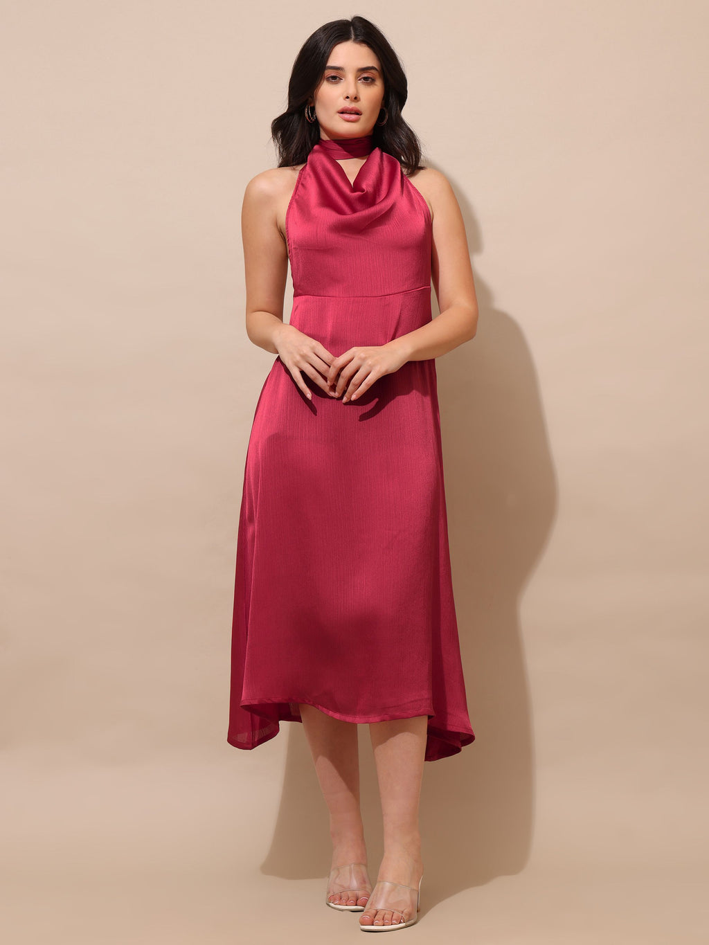 Women's Fit & Flared Red Dress