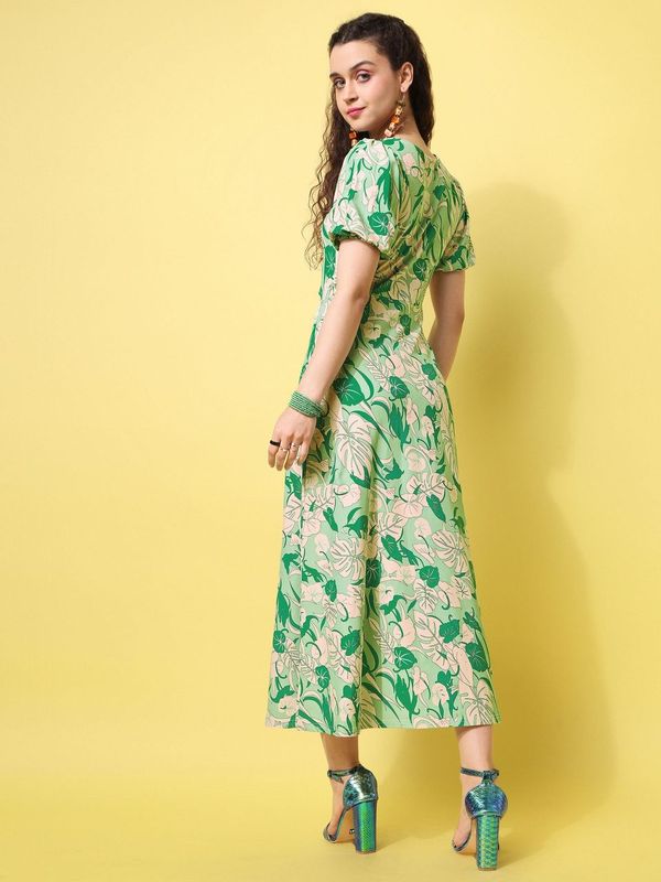 Women Green Fit & Flare Dress