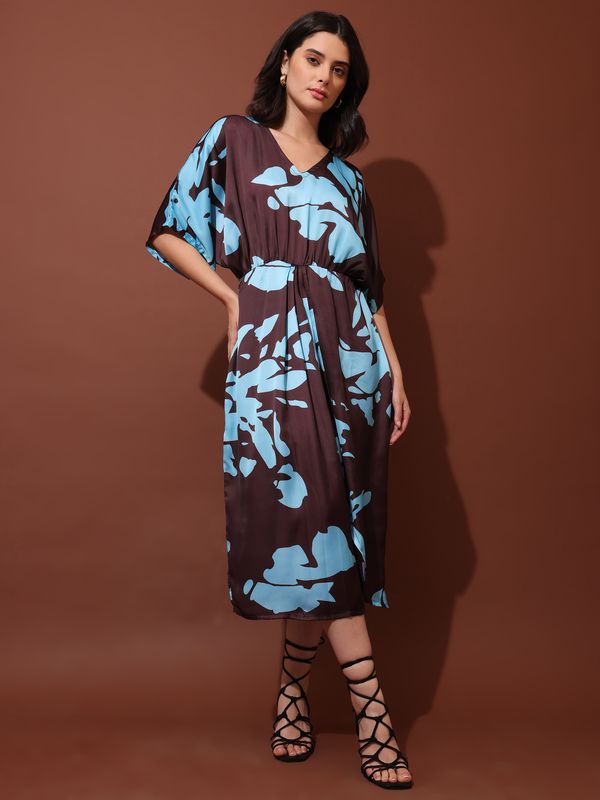 Women Brown Party Midi/Calf Dress