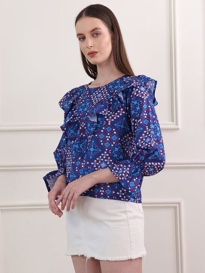 Obshivka  Printed Bandhani Top