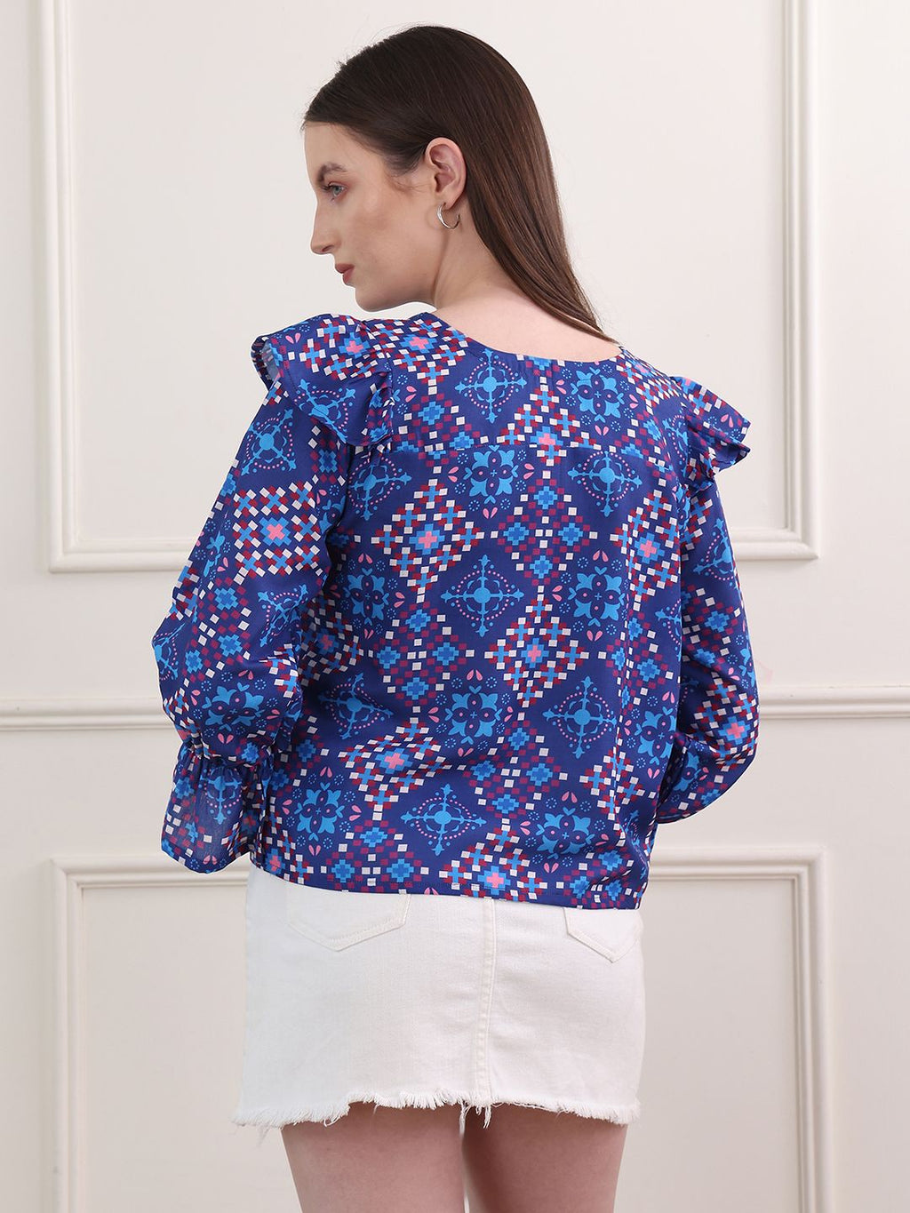 Obshivka  Printed Bandhani Top