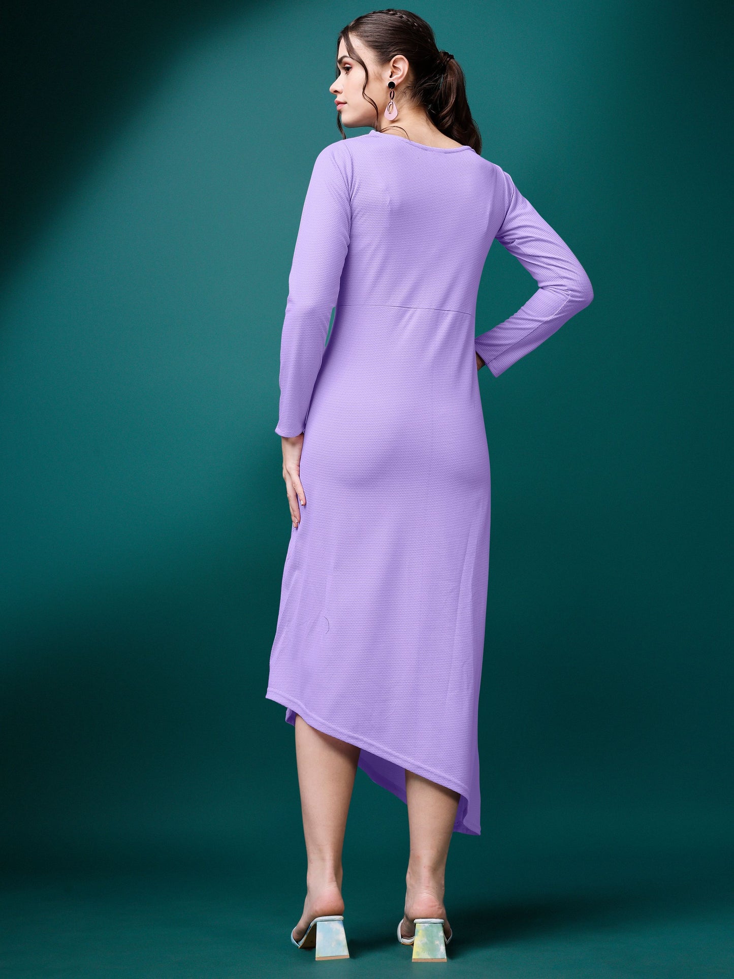 Violet High & Low Bodycon Dress