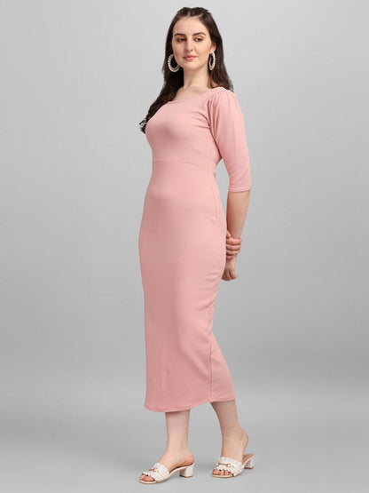 Women Peach Bodycon dress