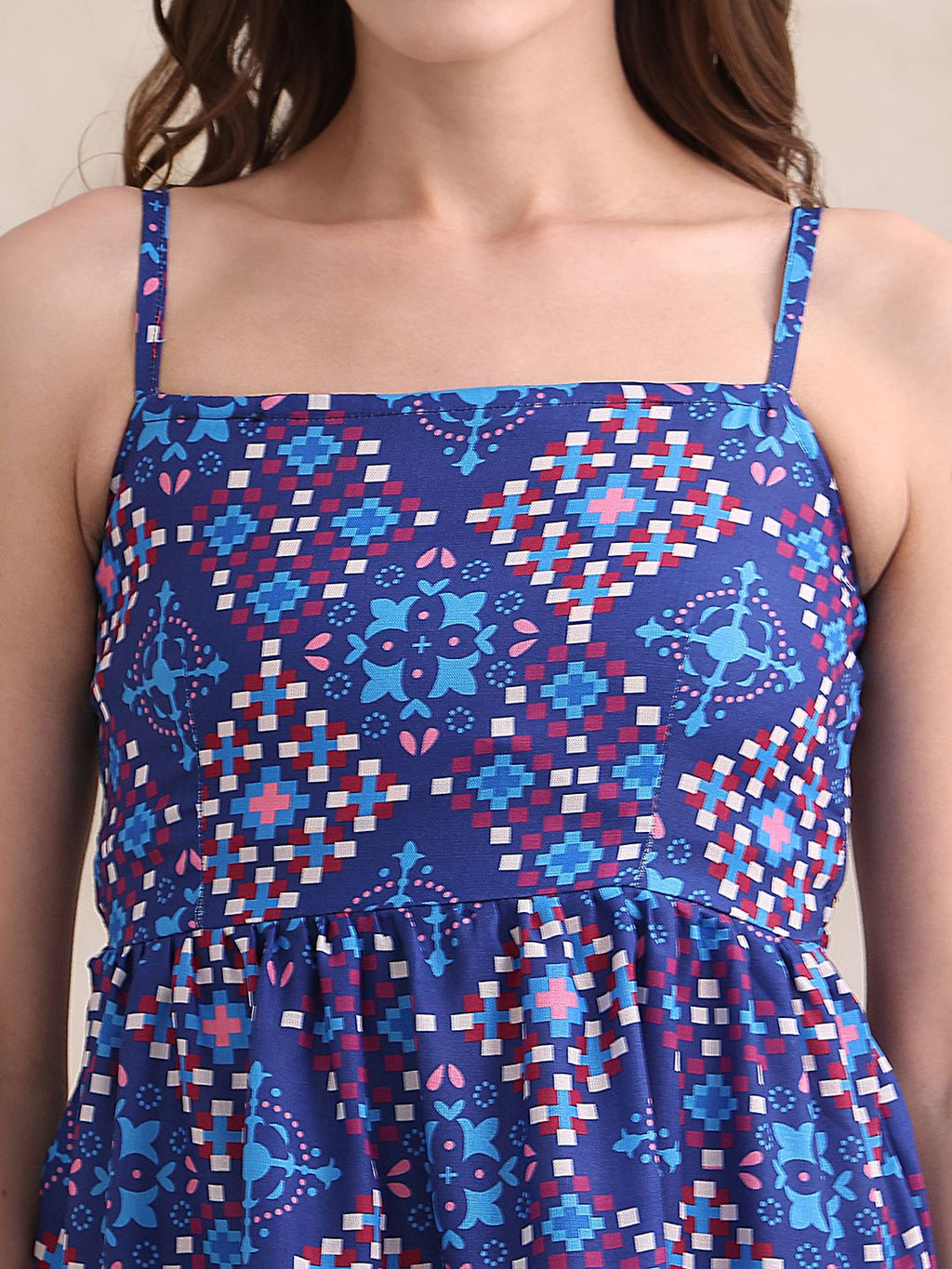 Obshivka  Printed Fit and Flare Dress