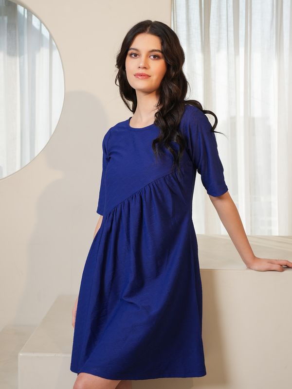 Women Asymmetric Half sleeve Dress