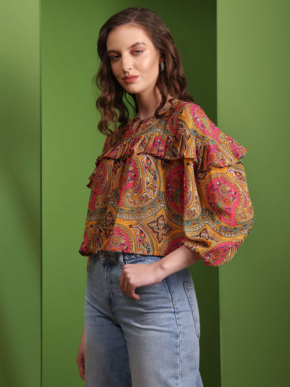 Obshivka  Printed Paisley Top