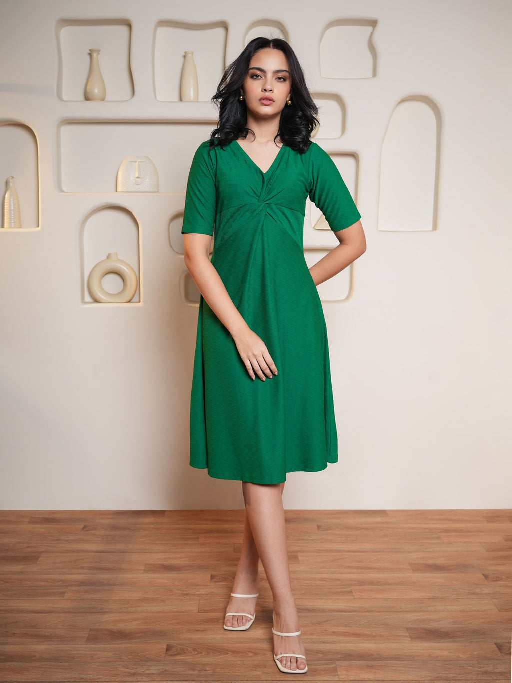 Stretchable Regular sleeve Dress