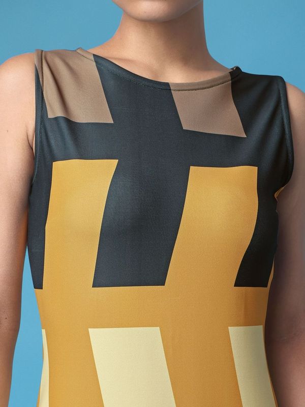 Women Green Leaf print dress