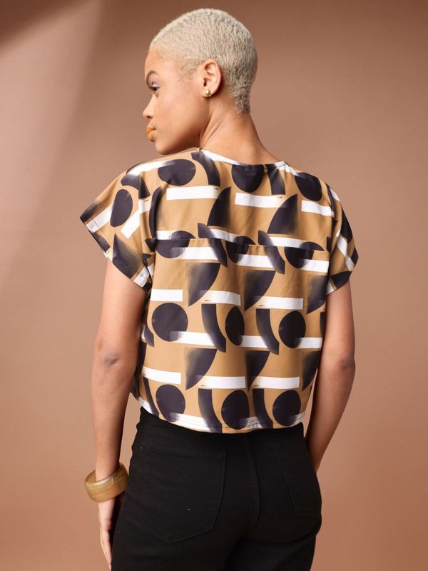 Brown Ruched Top For Women