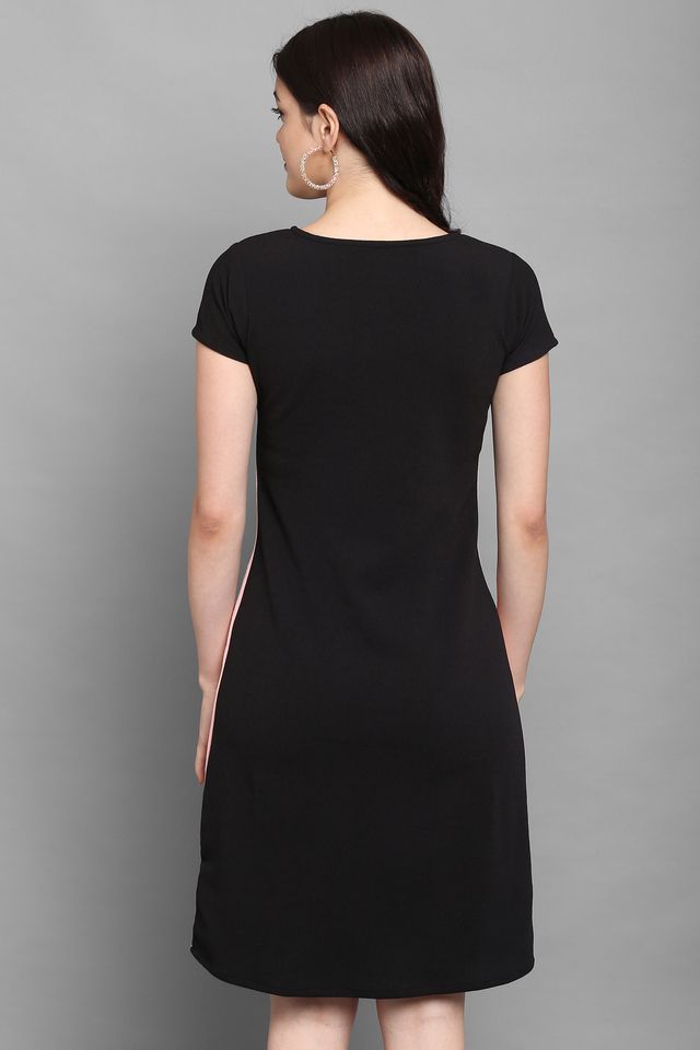 Women Peach & Black Bodycon dress