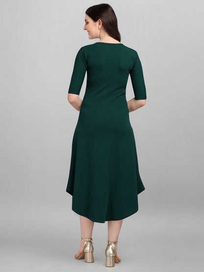 Women Light Olive & Green Fit & Flare dress