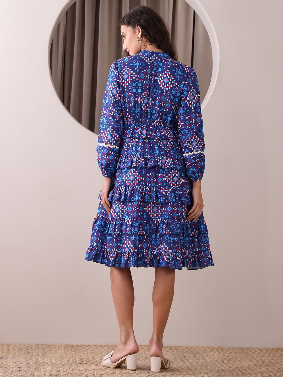 Obshivka  Printed Fit and Flare Dress