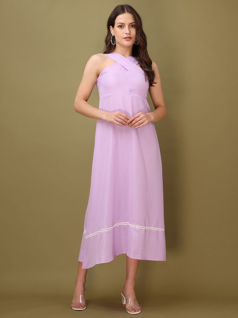Sleeveless Solid Fit & Flared Dress