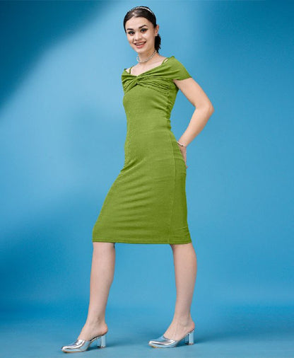 Women Olive Bodycon / Ruched dress