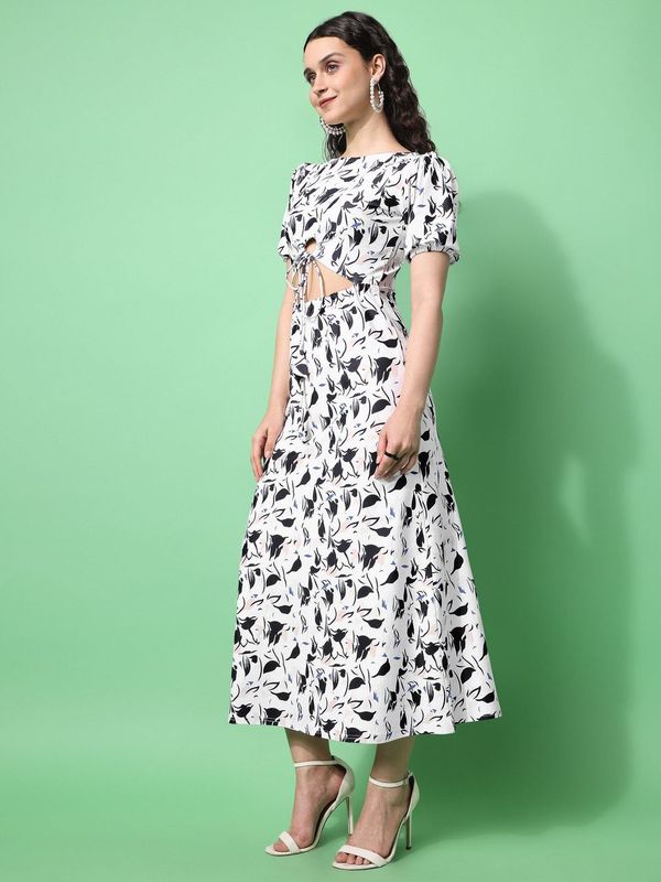 Women White Fit & Flare Dress