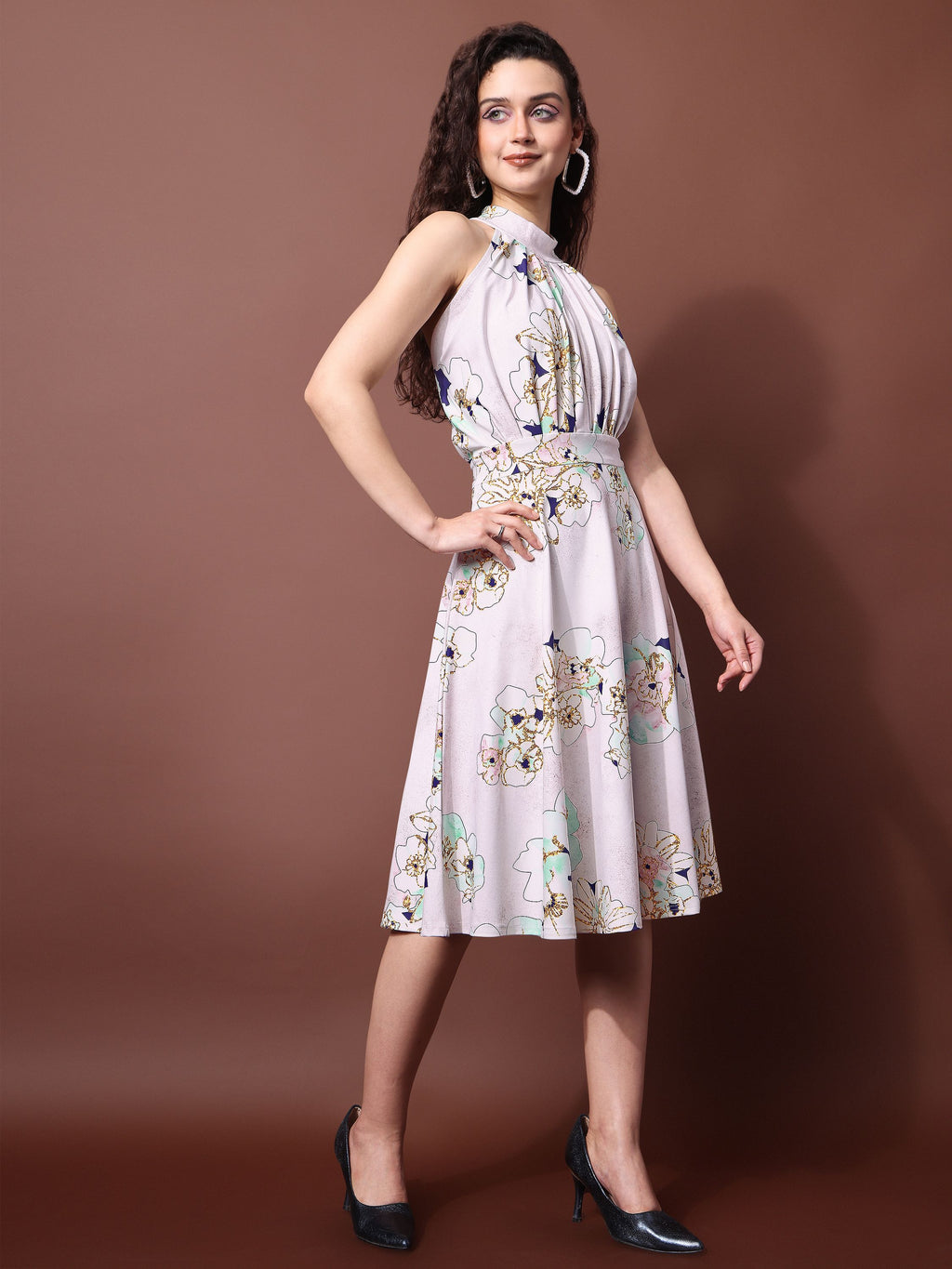 Women Off white Fit & Flare Floral Print Dress