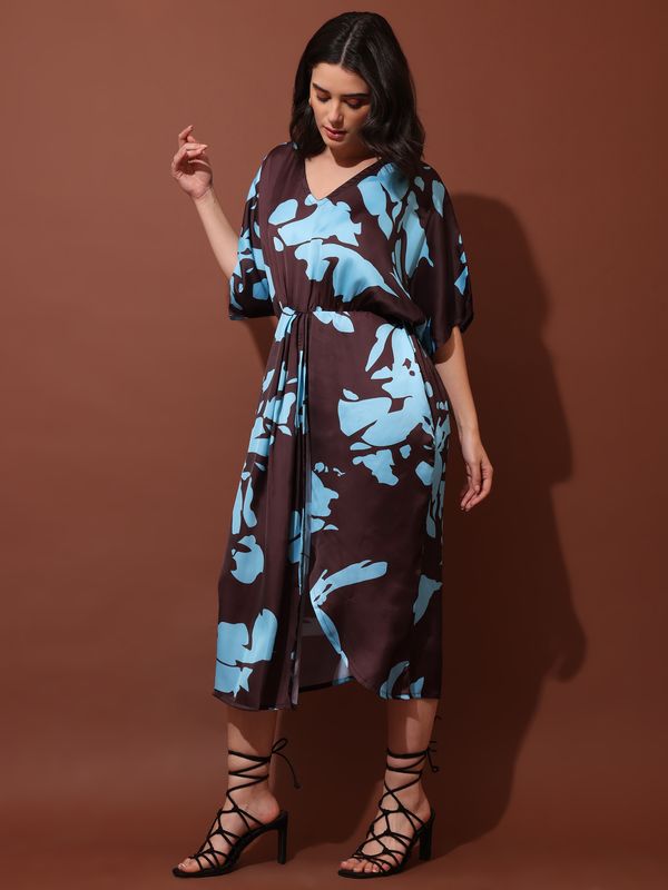 Women Brown Party Midi/Calf Dress